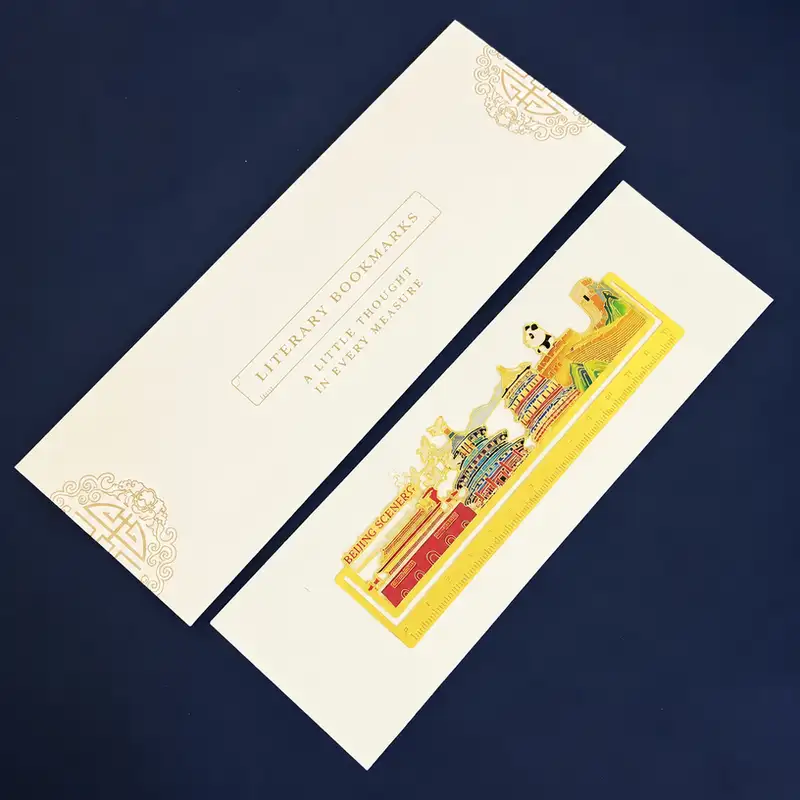 Beijing Landmark Hollow Gold Lettering Ruler