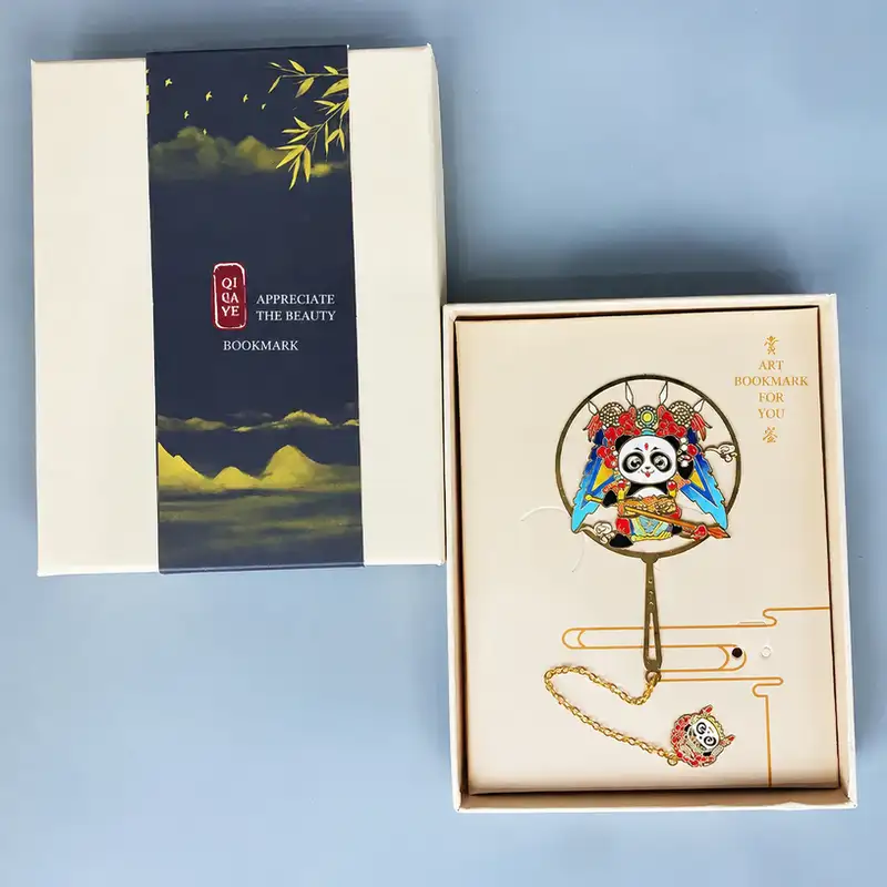 Chinese Opera Panda Metal Bookmark