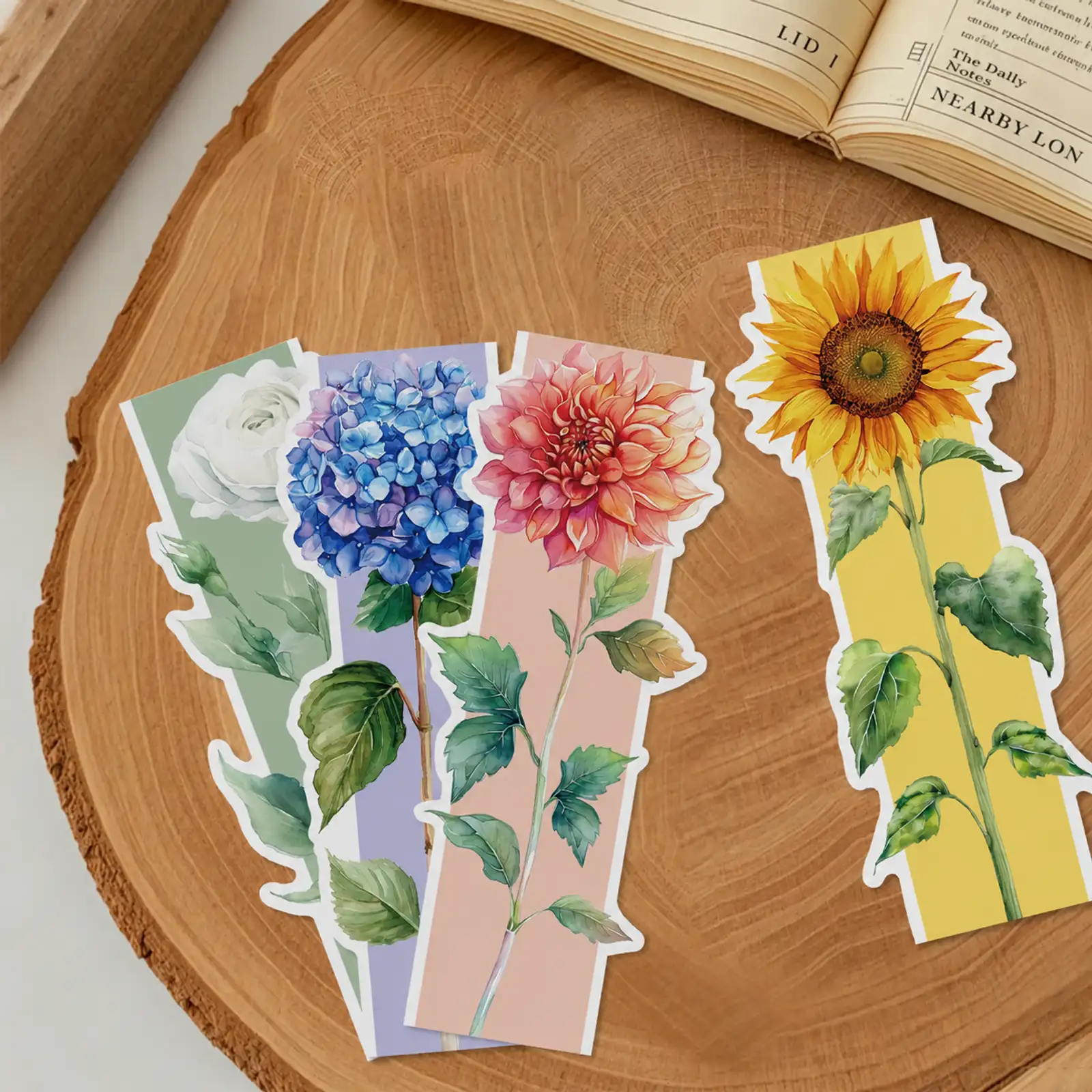 30-Piece Spring Floral Bookmark Set