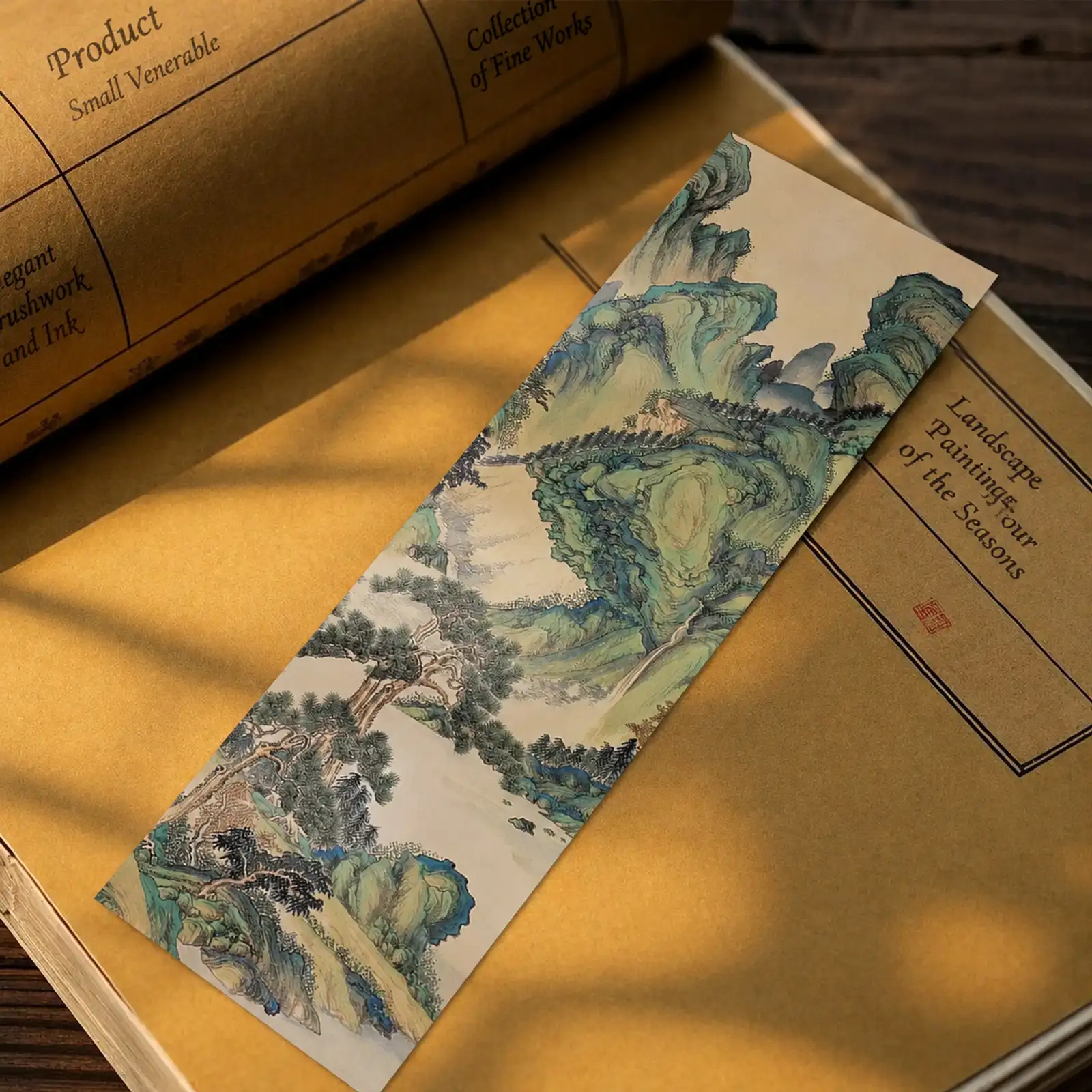 Chinese Landscape Painting Silk Bookmark
