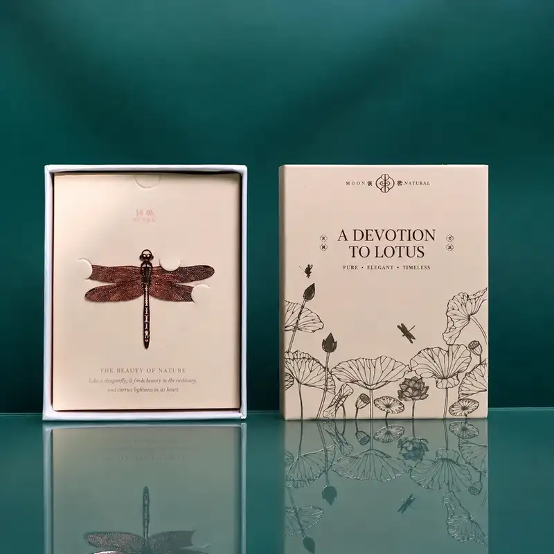 中式蓮花金屬書籤