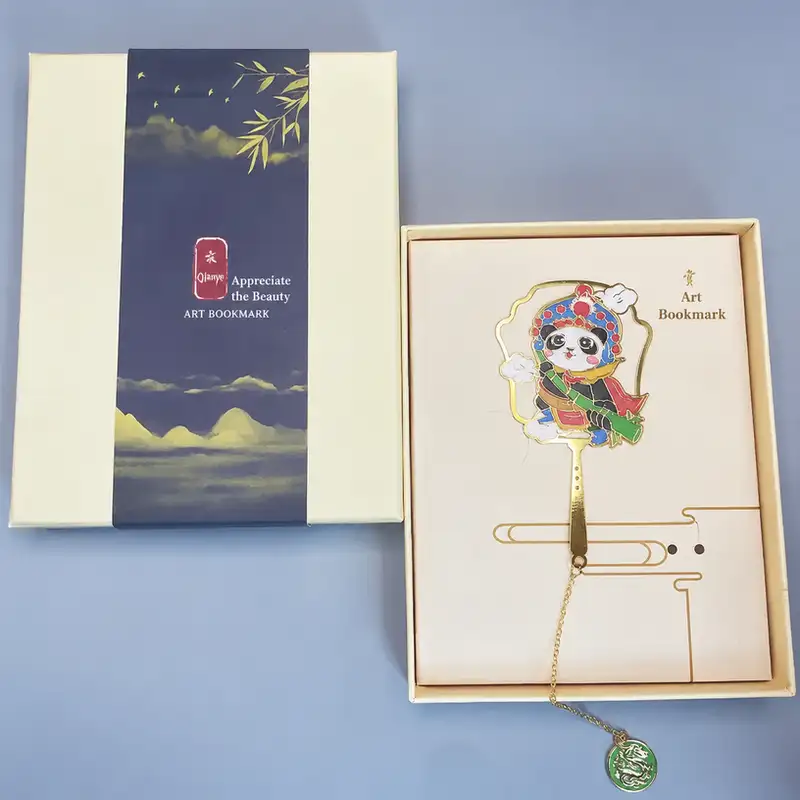 Chinese-Style Cute Panda Metal Bookmark Gift Set