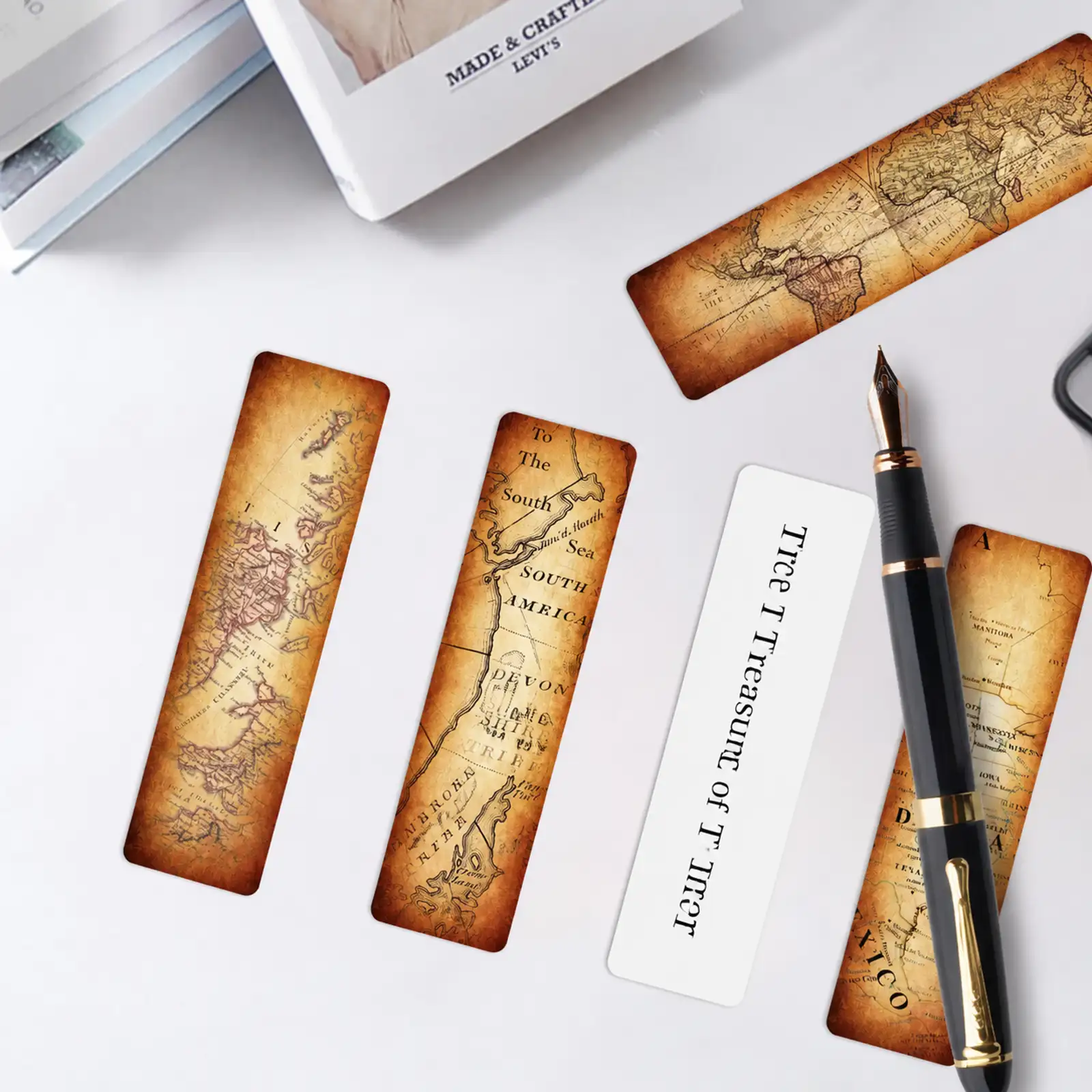 30 Retro Treasure Map Bookmarks