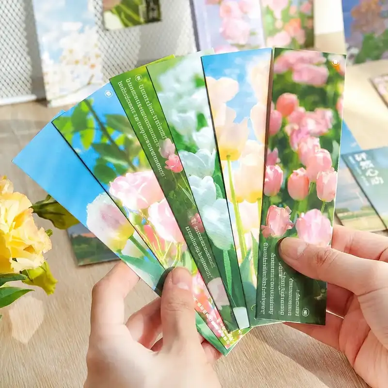 30 Heart-Themed Paper Bookmarks