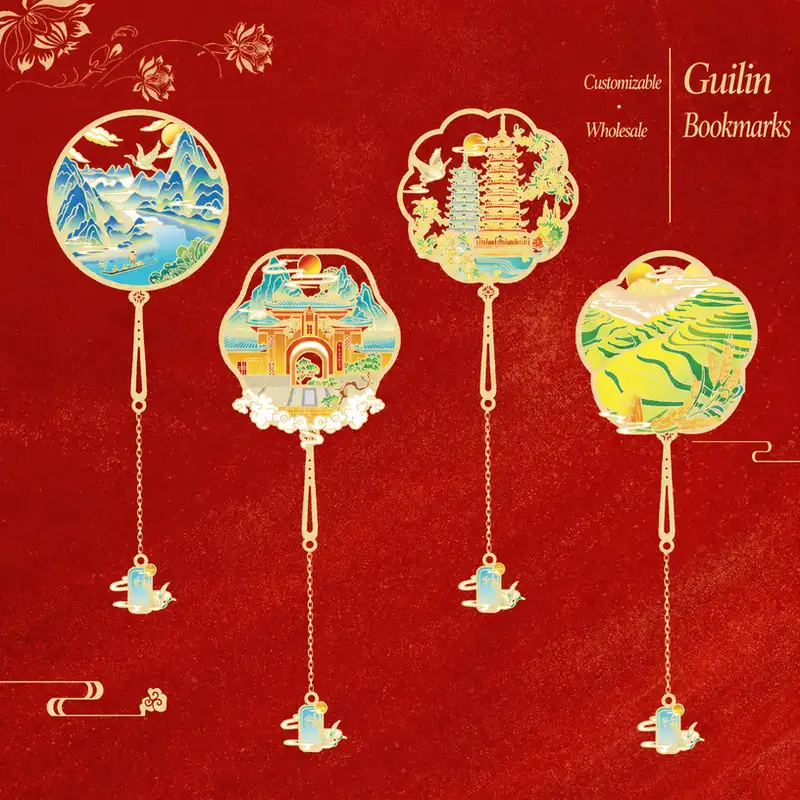 Guilin Landmark Engraved Souvenir Bookmark