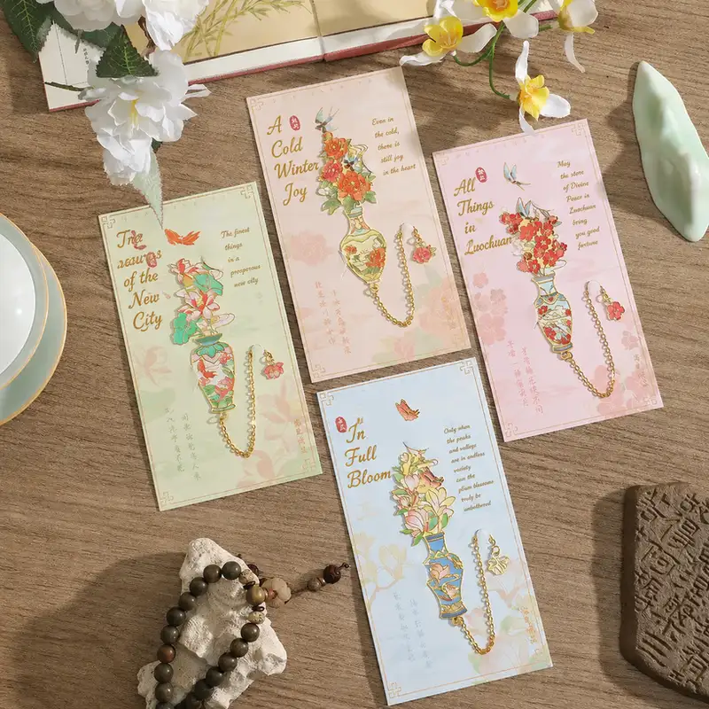 Elegant Floral Hollow Metal Bookmark