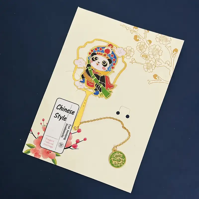 Chinese-Style Cute Panda Metal Bookmark Gift Set
