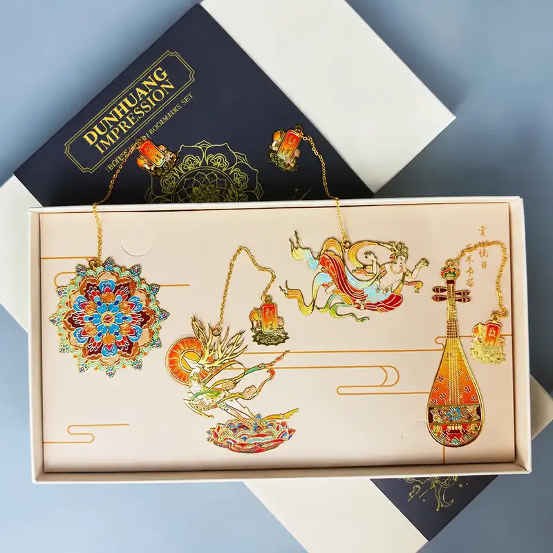 Dunhuang Nine-Color Deer Feitian Metal Bookmark