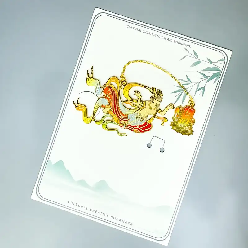 Dunhuang Nine-Color Deer Feitian Metal Bookmark
