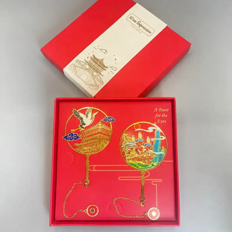 中式雕刻黃銅鏤空金屬書籤