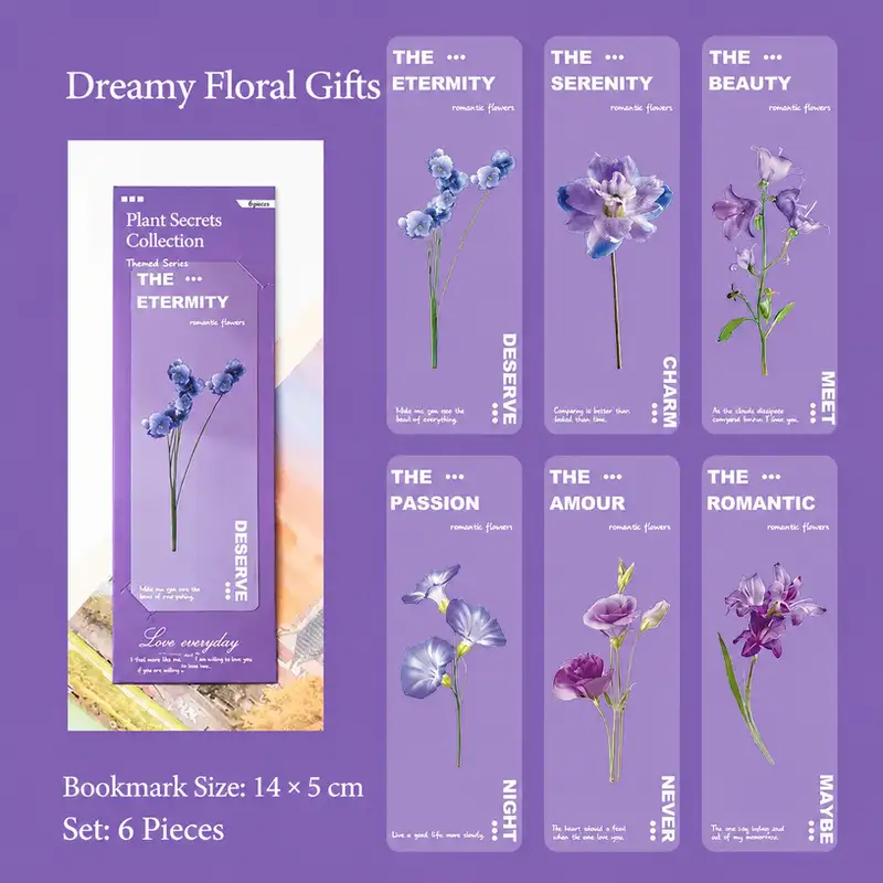 Translucent PET Daisy Pattern Bookmark
