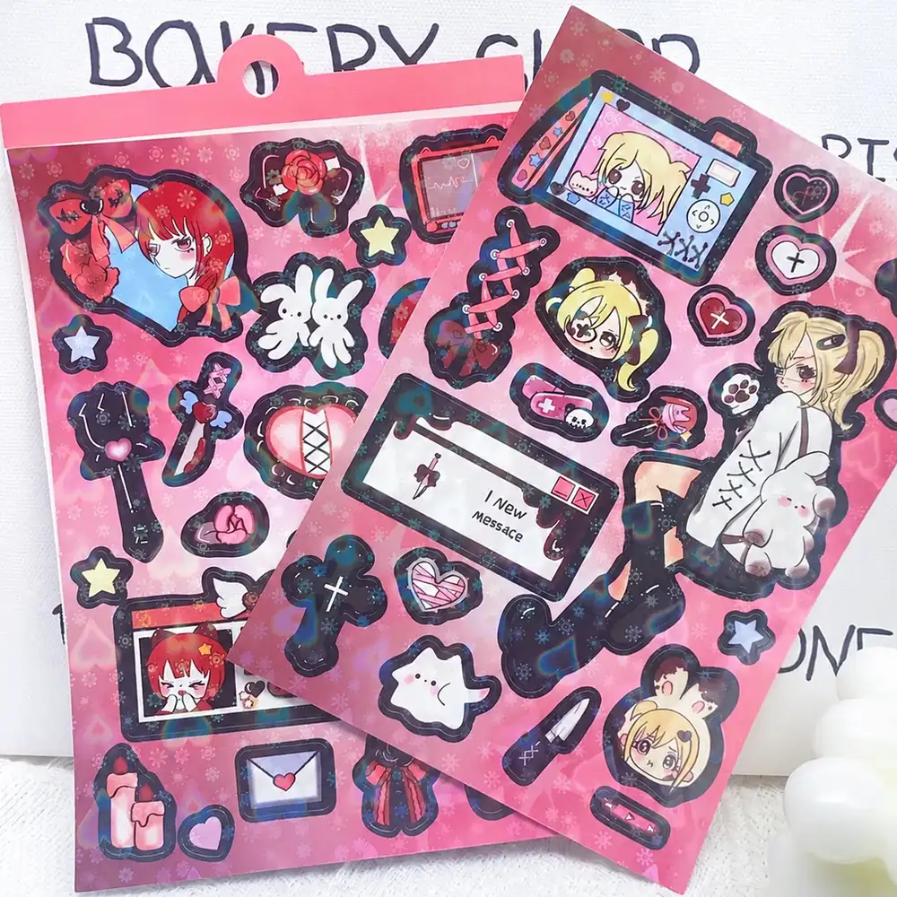 Y2K Trendy Girl PET Stickers, 2-Sheet Pack
