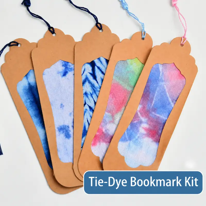 Handmade Blue Tie-Dye Bookmark
