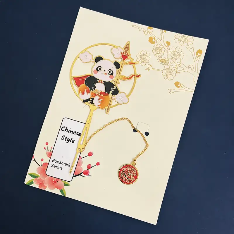 Chinese-Style Cute Panda Metal Bookmark Gift Set