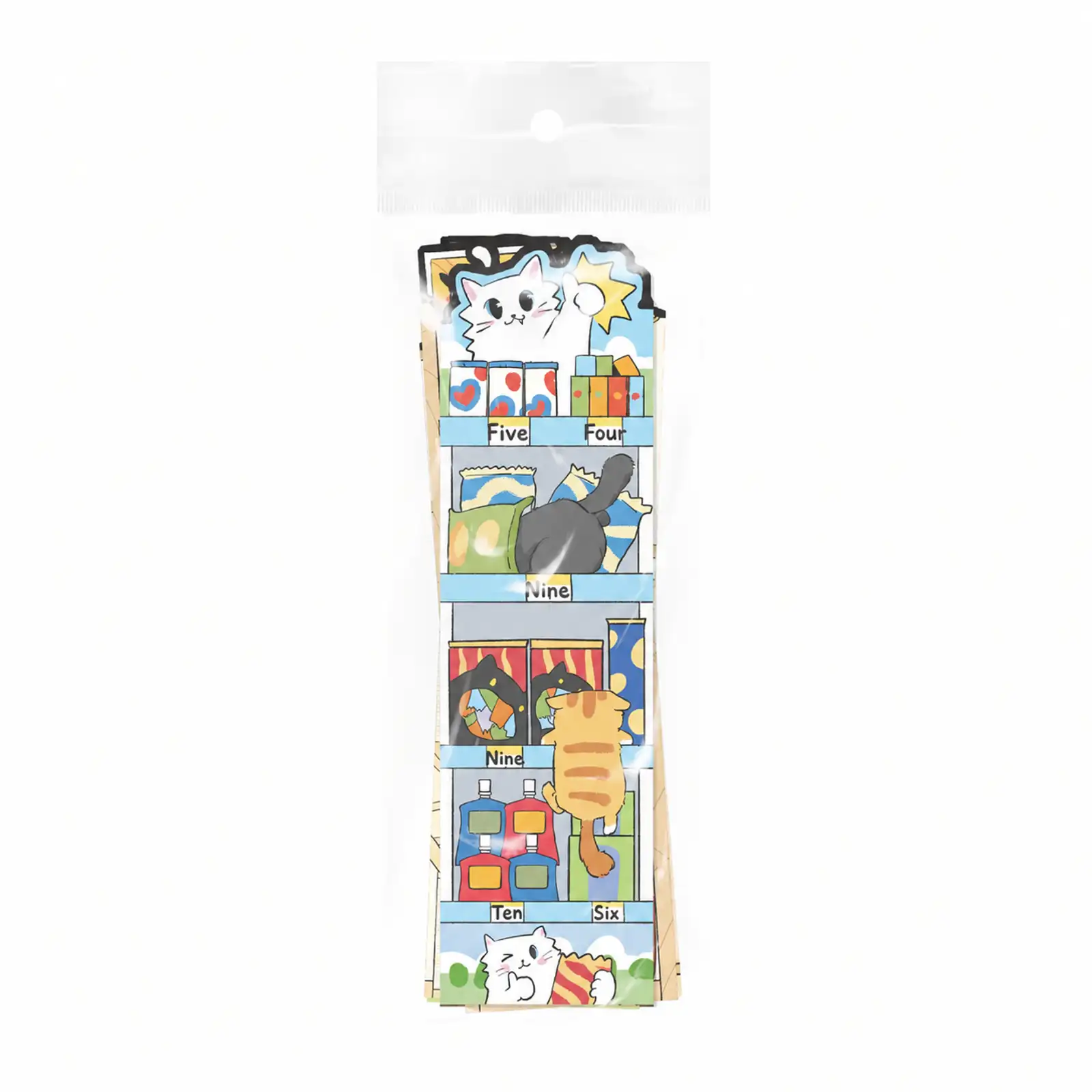 30 Cute Cat Bookmarks with Message Cards
