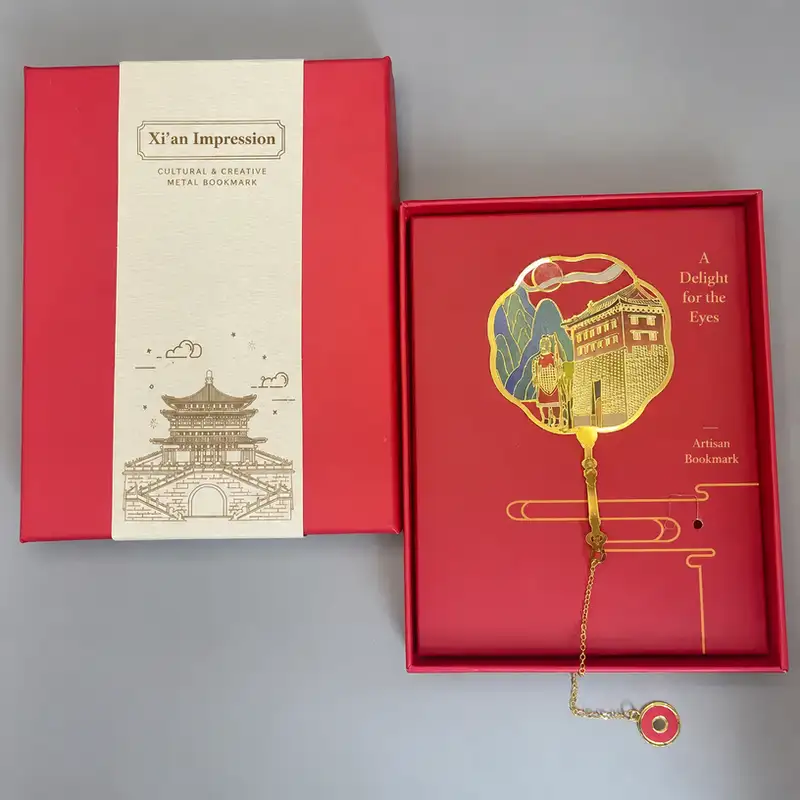 中式雕刻黃銅鏤空金屬書籤