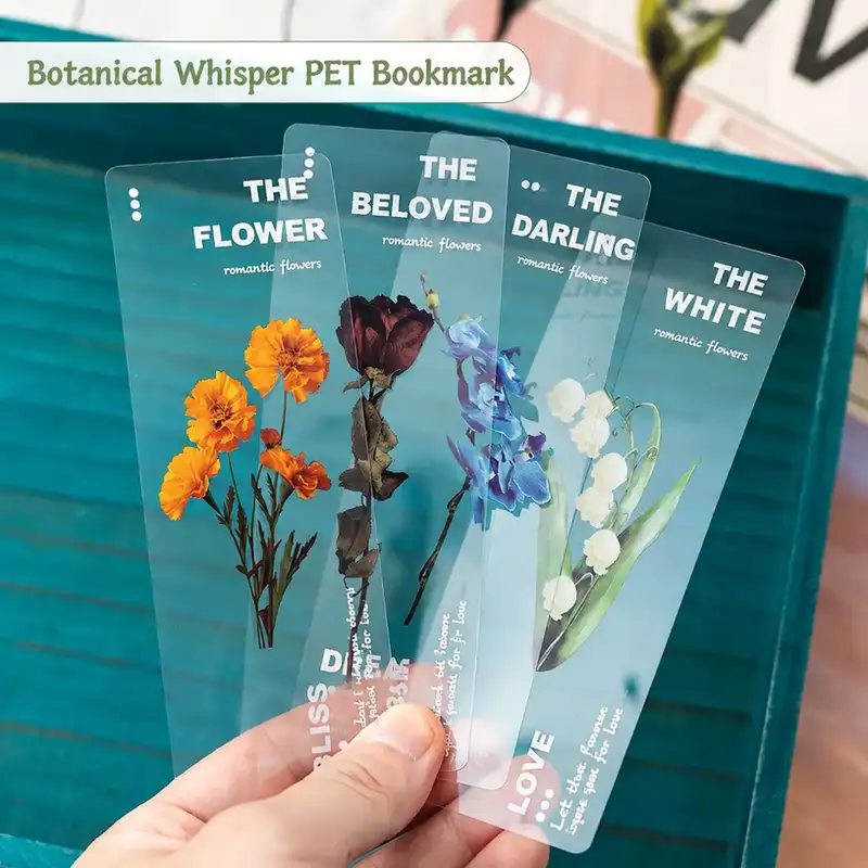 Translucent PET Daisy Pattern Bookmark
