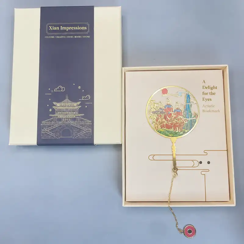 中式雕刻黃銅鏤空金屬書籤