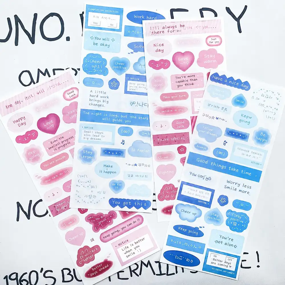 Korean Girl Diary Stickers, 2-Sheet Pack