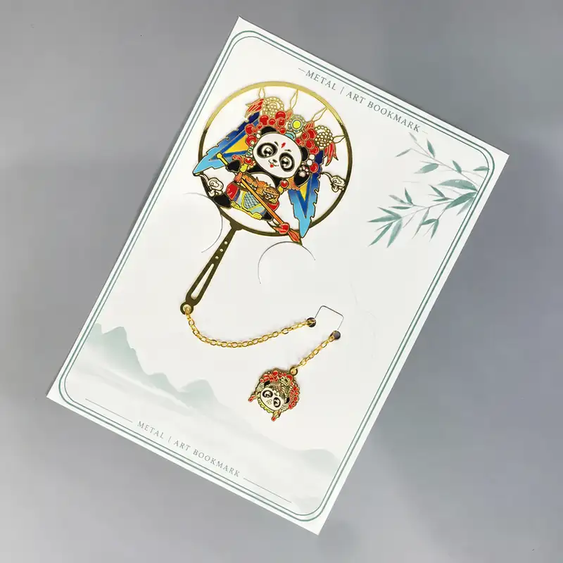 Chinese Opera Panda Metal Bookmark