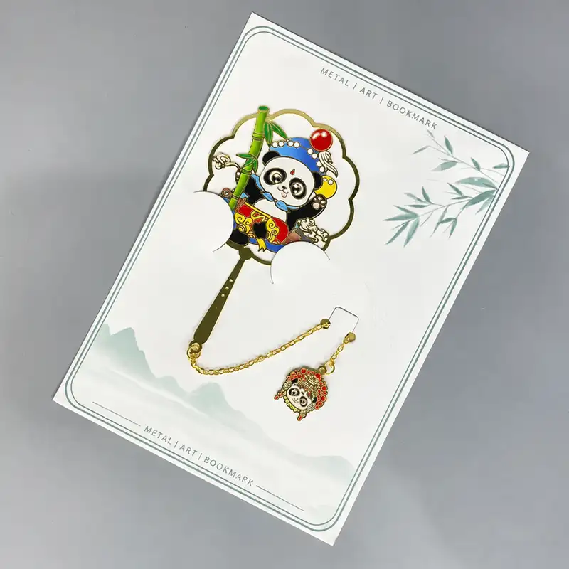 Chinese Opera Panda Metal Bookmark