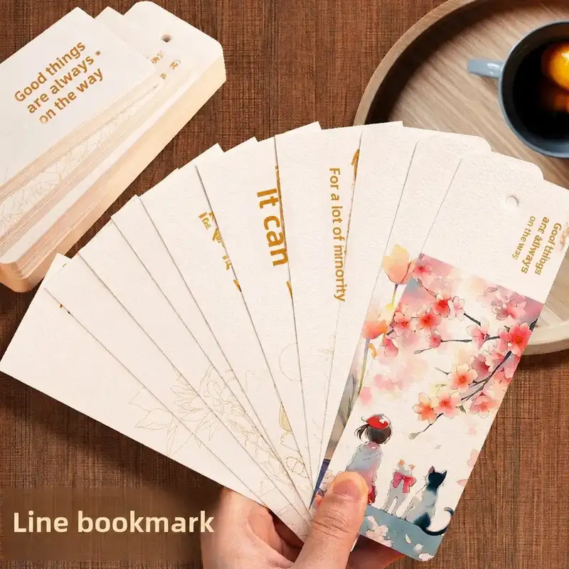 Blank Retro Watercolor Bookmark for DIY Crafts