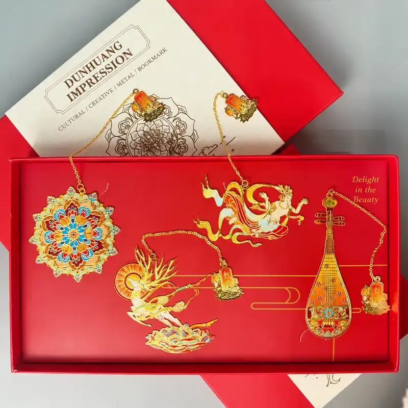 Dunhuang Nine-Color Deer Feitian Metal Bookmark