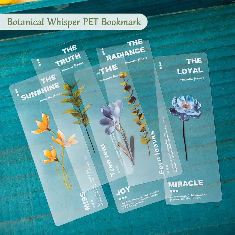 Translucent PET Daisy Pattern Bookmark