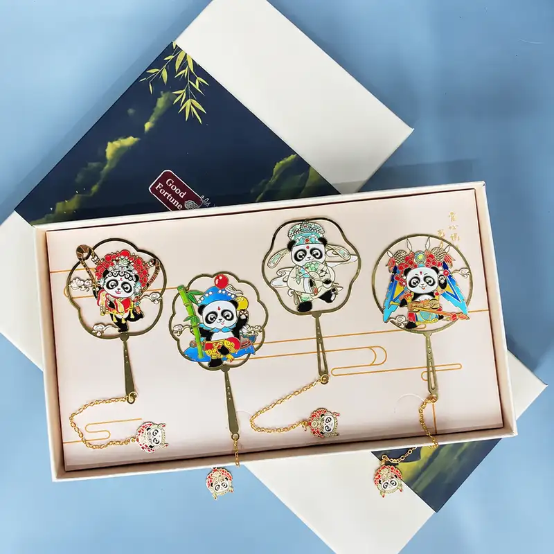 Chinese Opera Panda Metal Bookmark