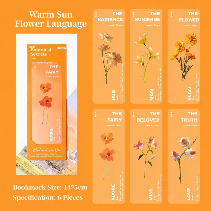 Translucent PET Daisy Pattern Bookmark