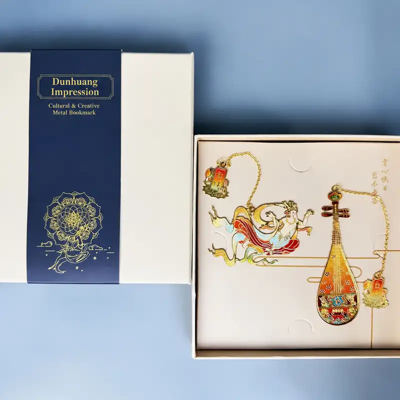 Dunhuang Nine-Color Deer Feitian Metal Bookmark