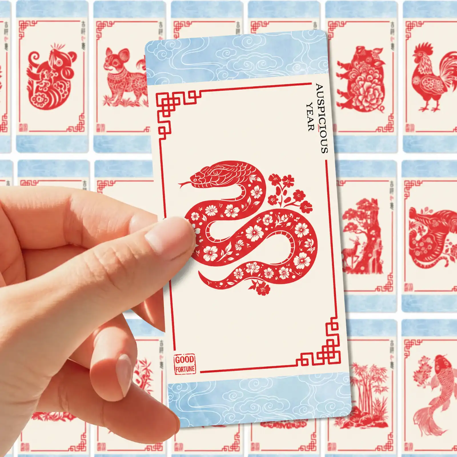 30-Piece Chinese Zodiac Paper-Cut Bookmark Set