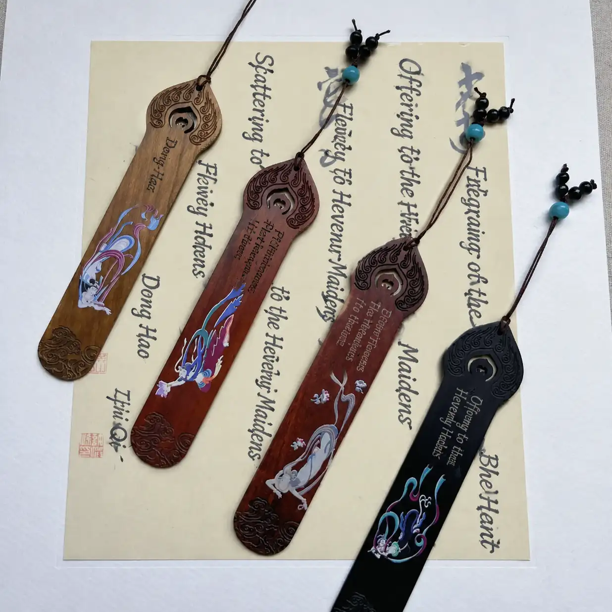 Chinese-Style Classical Wooden Bookmark Gift