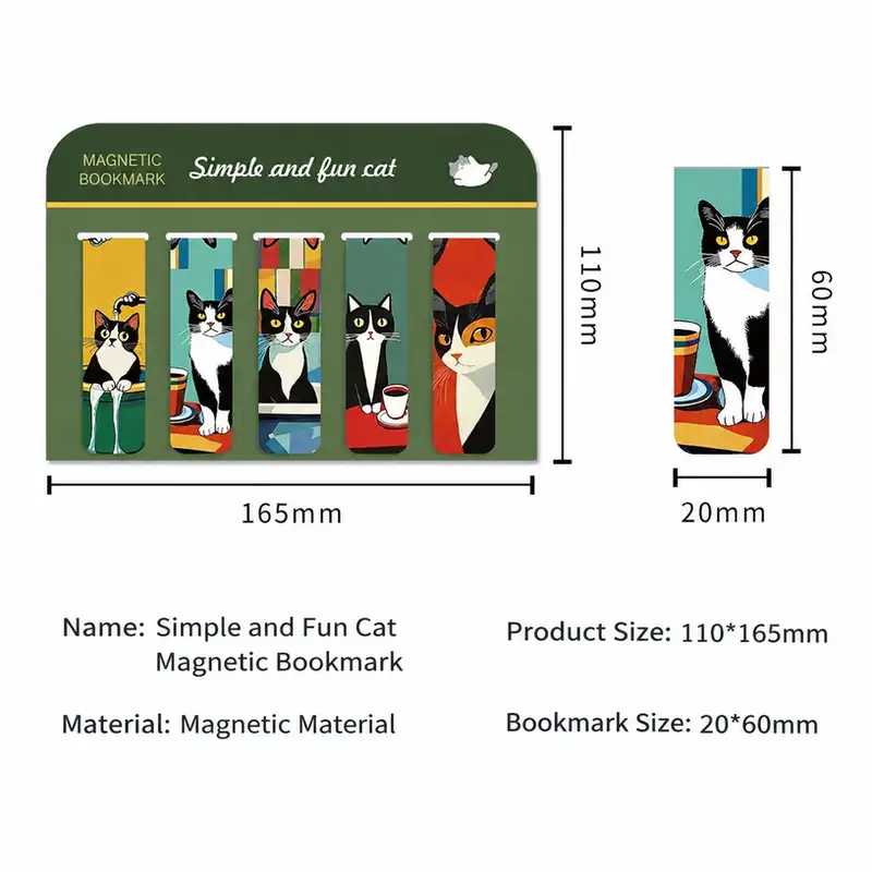 Cute Black Cat Magnetic Bookmark