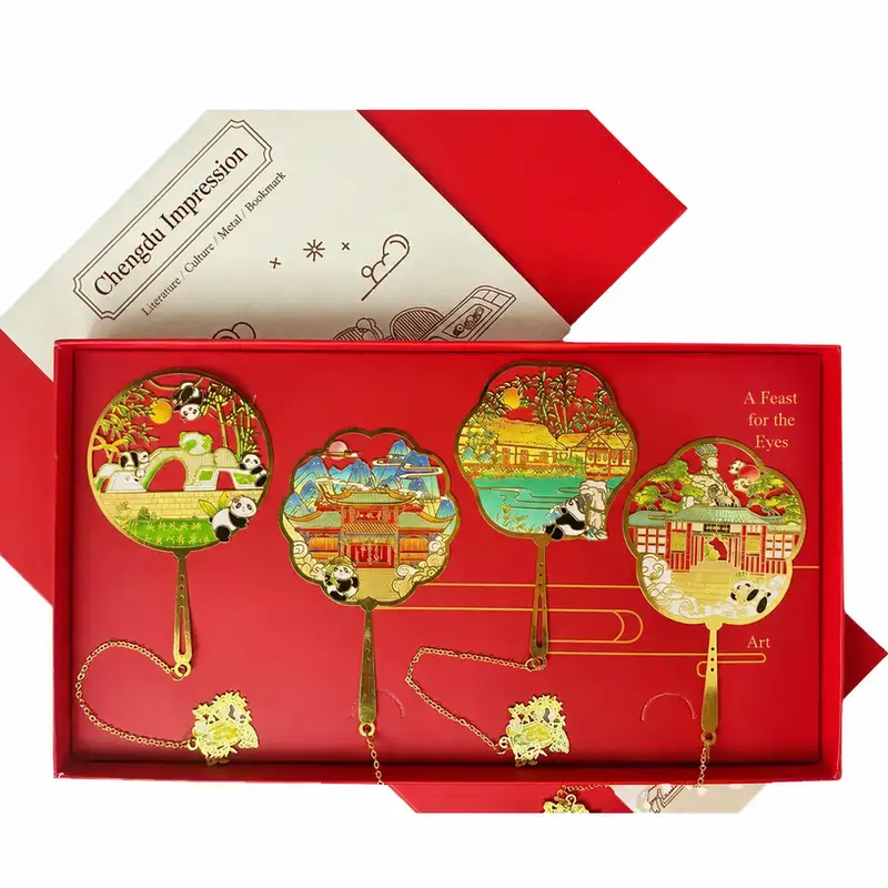 Chengdu Tourist Attraction Engraved Souvenir Bookmark
