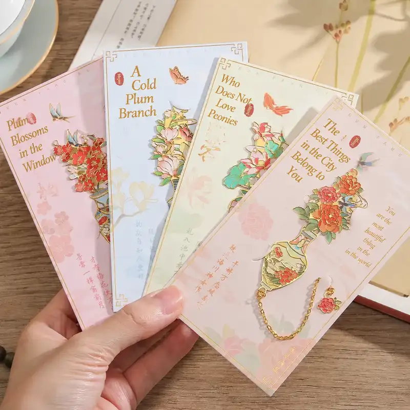 Elegant Floral Hollow Metal Bookmark