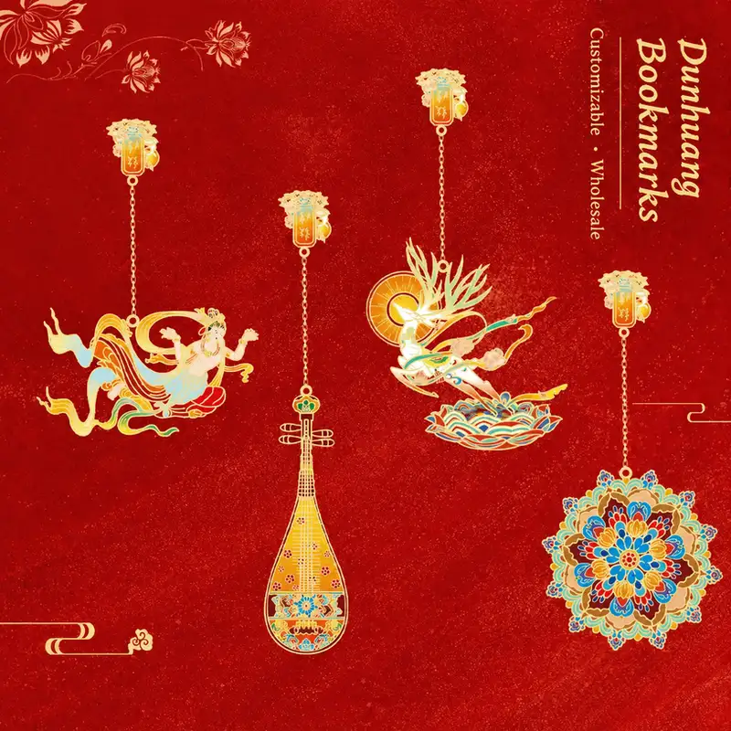 Dunhuang Nine-Color Deer Feitian Metal Bookmark