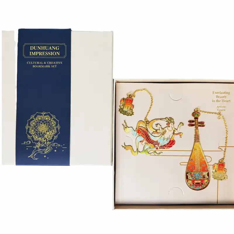 Dunhuang Nine-Color Deer Feitian Metal Bookmark