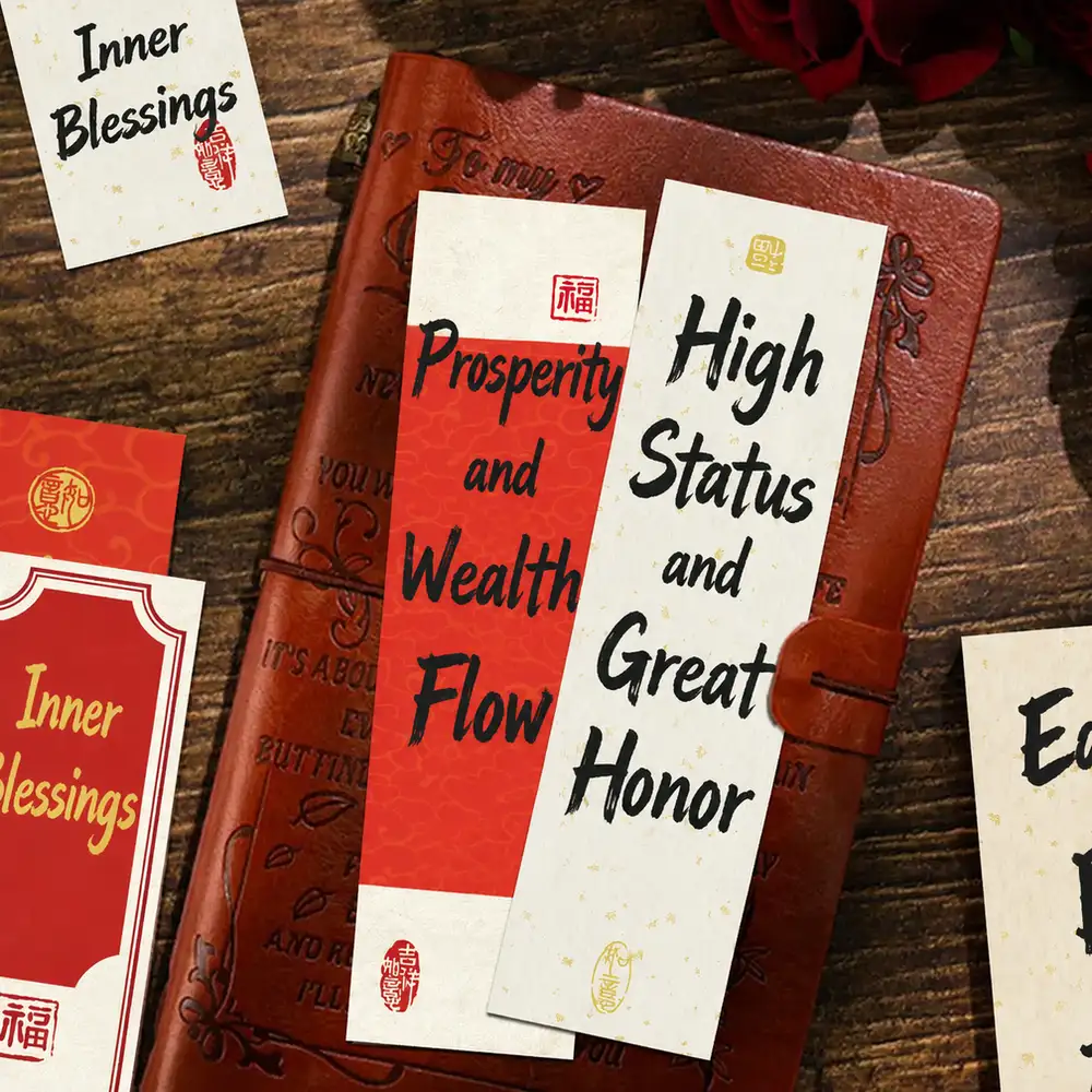 30-Pack Chinese-Style Blessing Message Bookmarks