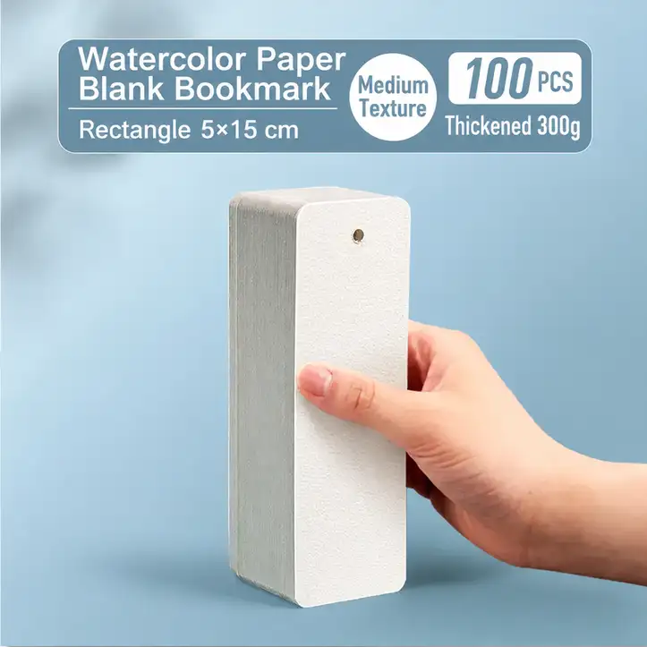 Blank Retro Watercolor Bookmark for DIY Crafts