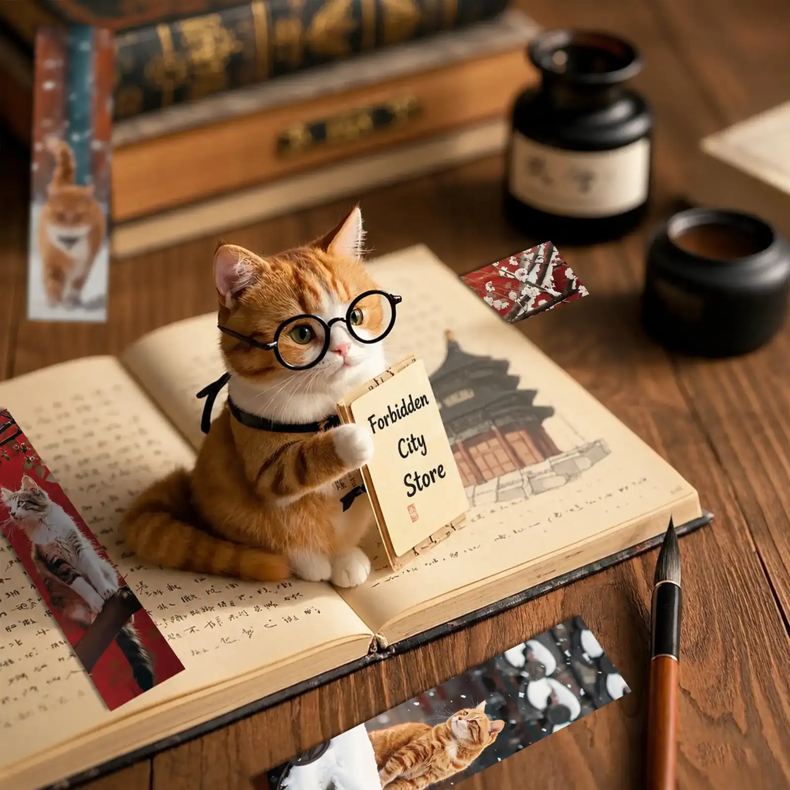 Forbidden City and Cat Bookmarks