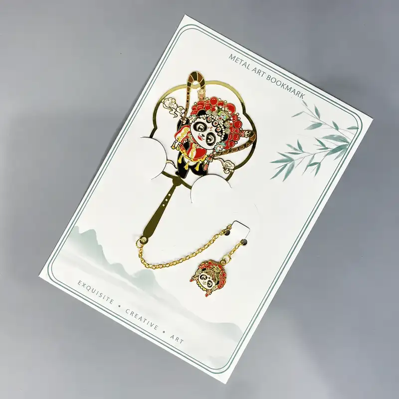 Chinese Opera Panda Metal Bookmark