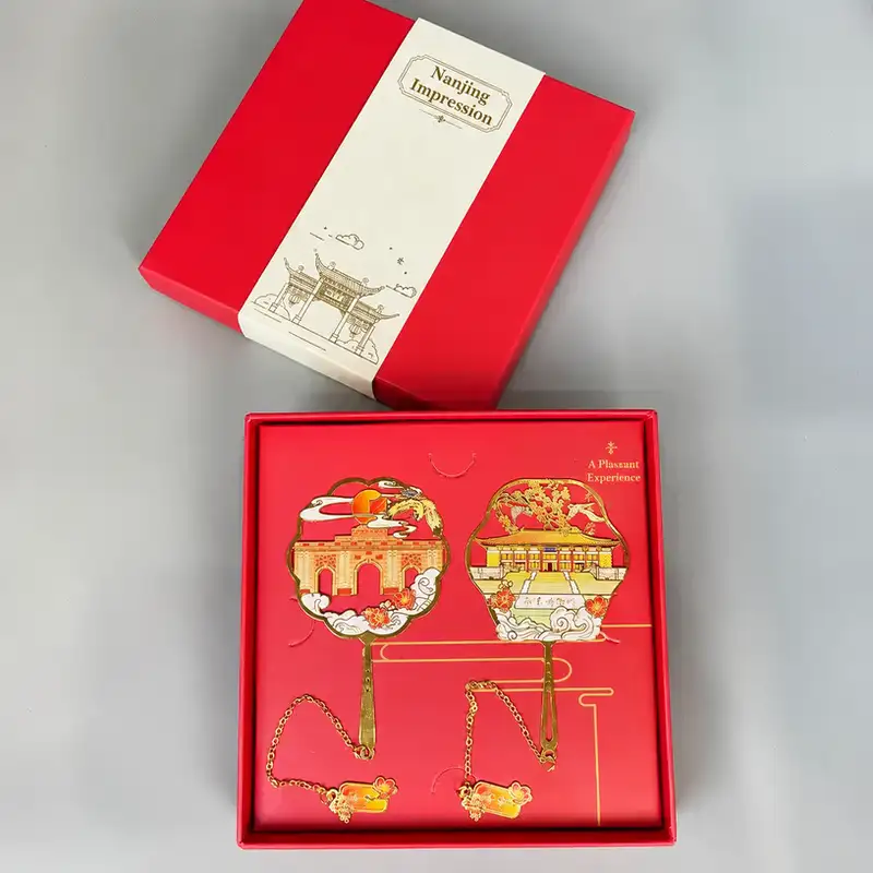 Nanjing Confucius Temple Brass Ruler Bookmark
