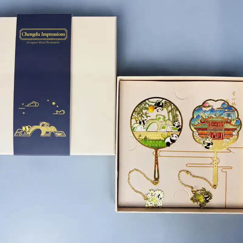 Chengdu Tourist Attraction Engraved Souvenir Bookmark