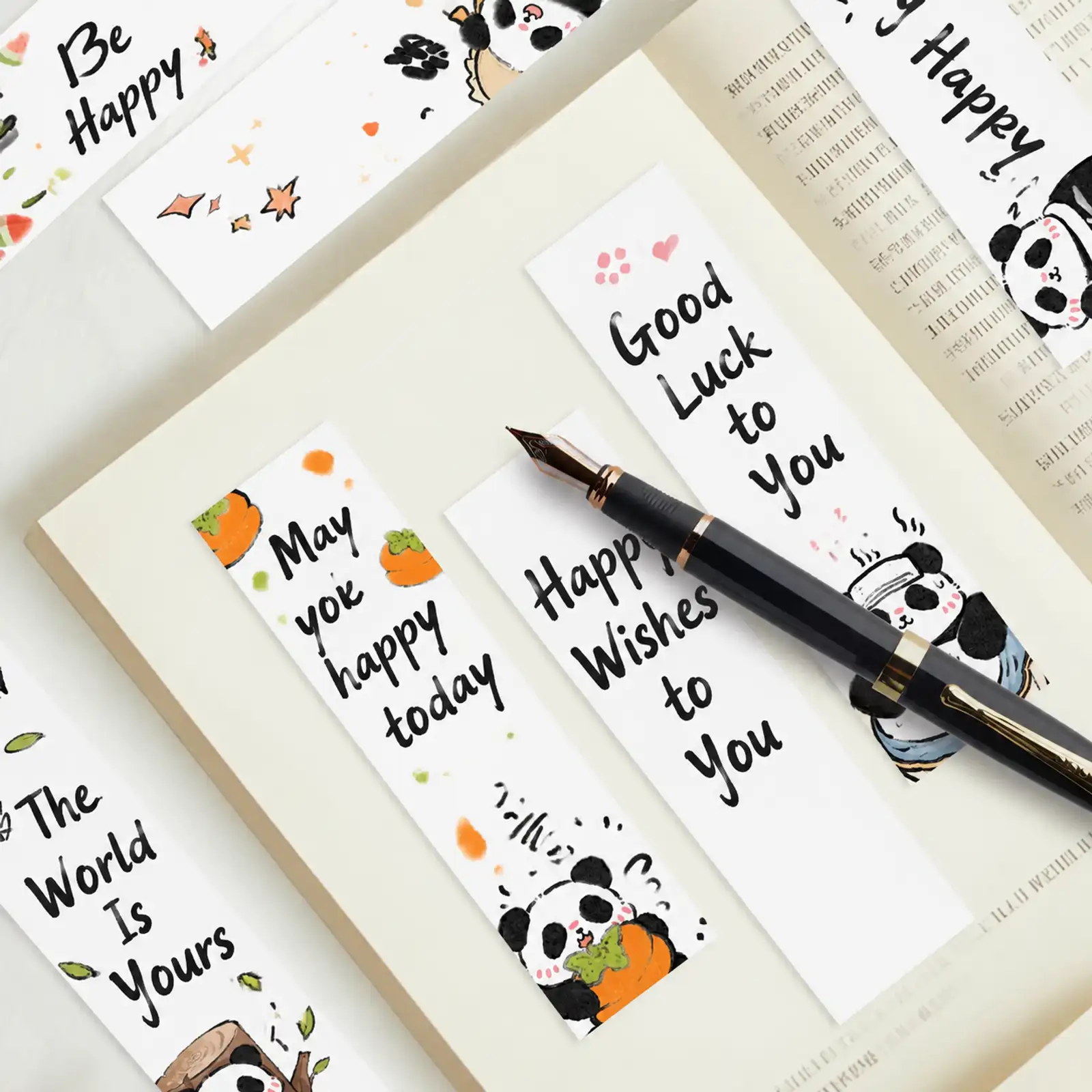 Good Luck Panda Bookmarks, 30 Pack