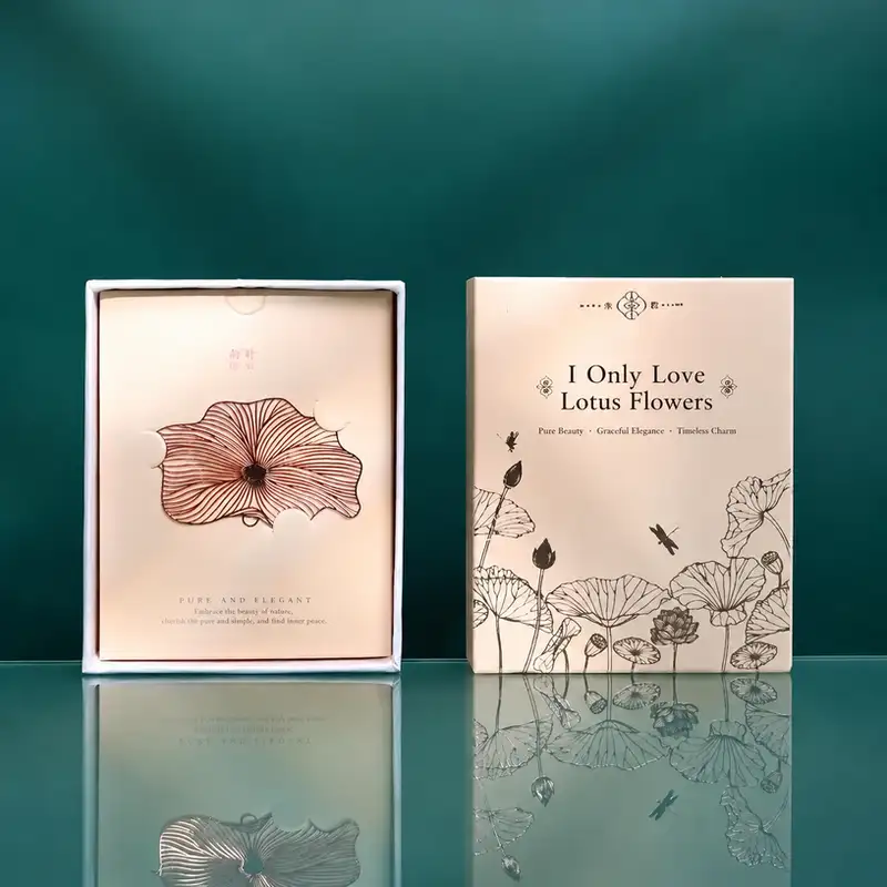中式蓮花金屬書籤