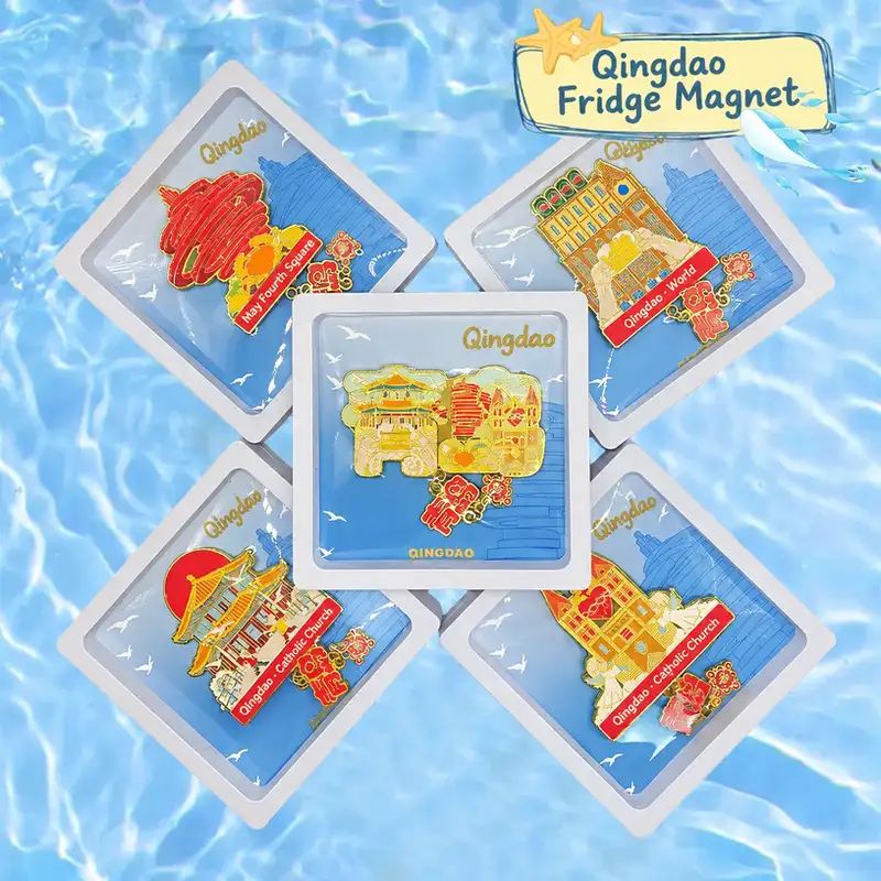 Qingdao Landmark Metal Fridge Sticker Souvenir