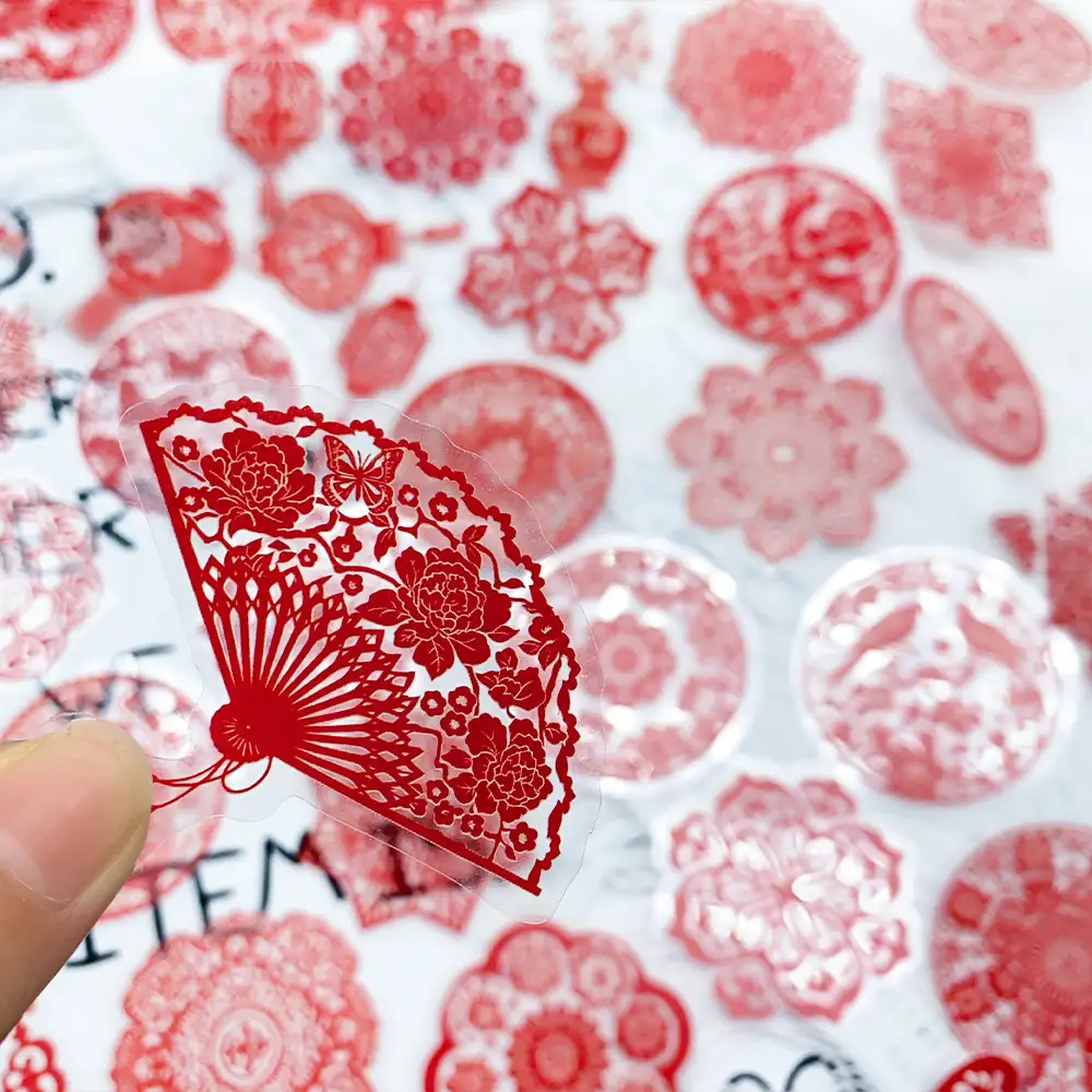 紅色春節窗貼