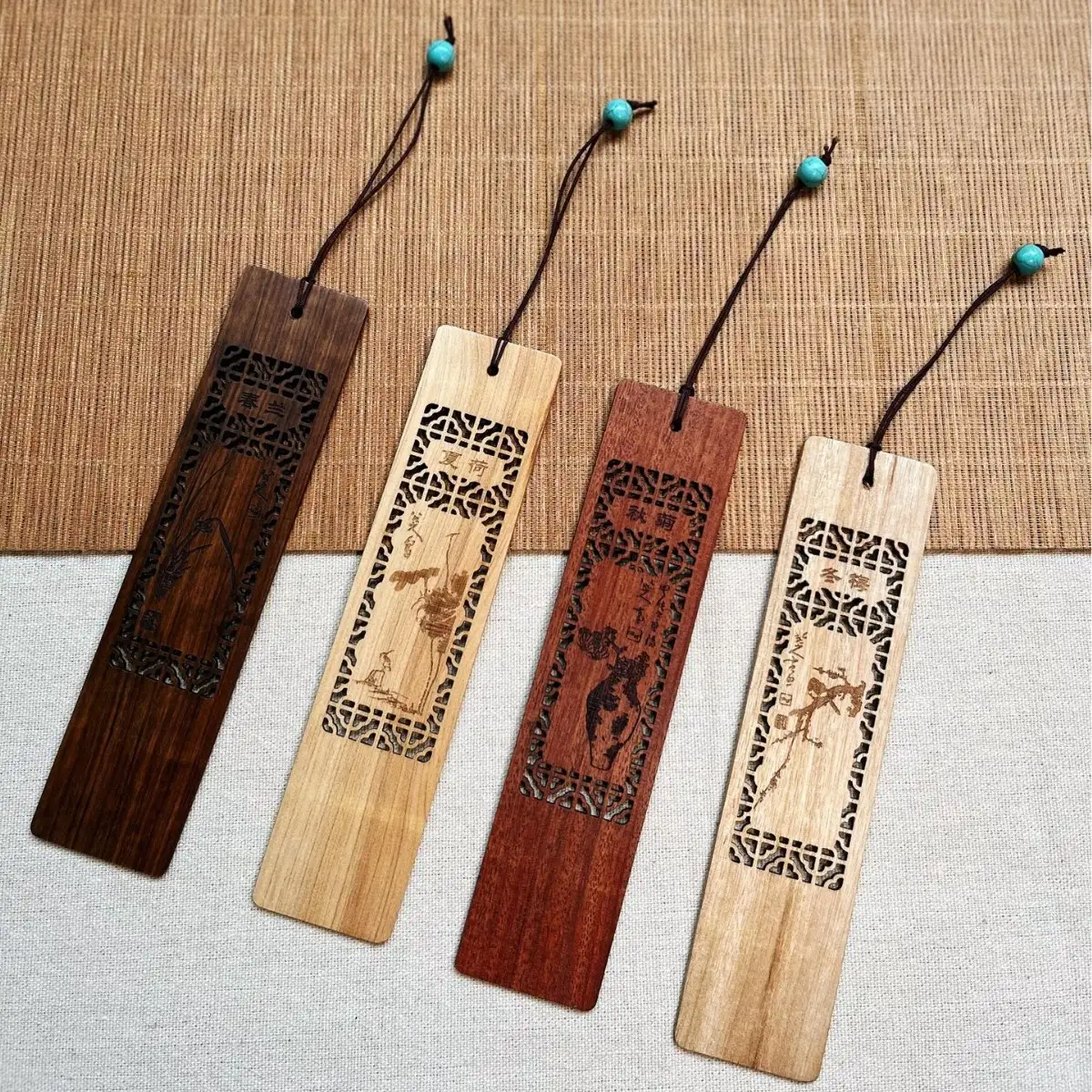 Chinese-Style Classical Wooden Bookmark Gift