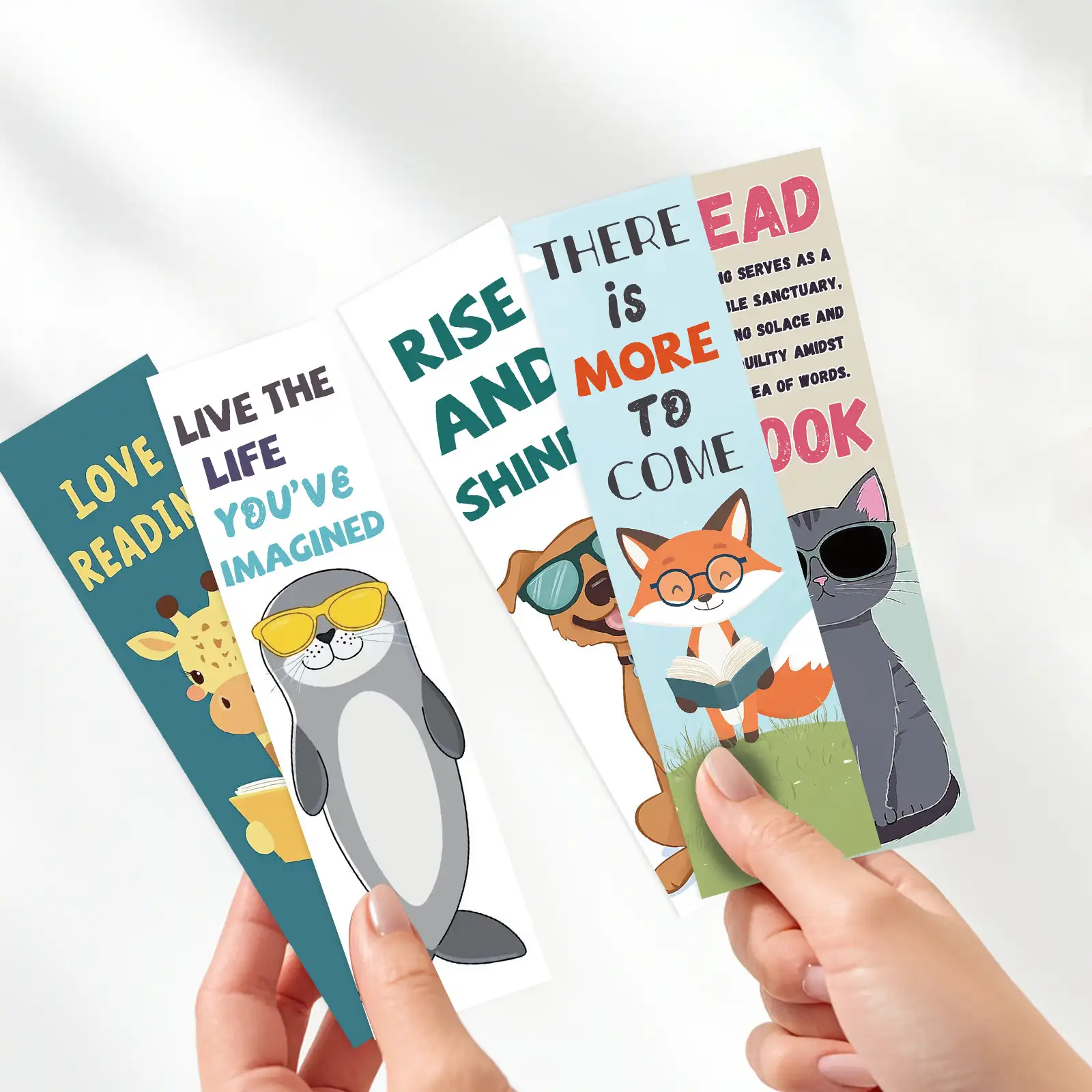 30 Cartoon Animal Bookmarks for Students